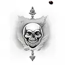 greek chalice with skull tattoo design idea