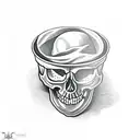 greek chalice with skull tattoo design idea