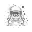 Snowboarding in outer space tattoo design idea