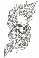 Ghost flames left arm tattoo design idea