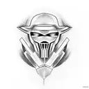 mf doom mask tattoo design idea