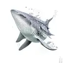 A magnificent whale shark surrounded by a school of colorful fish tattoo design idea