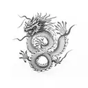 chinese dragon spitting fire tattoo design idea