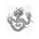 chinese dragon spitting fire tattoo design idea