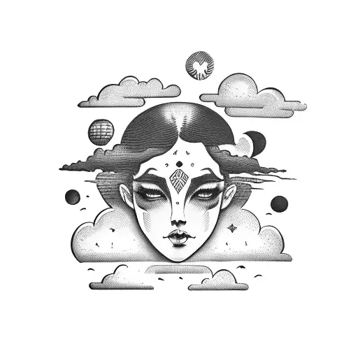 Head in the clouds  tattoo design idea