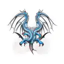 Dragon trans colors tattoo design idea