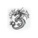 Dragon trans colors tattoo design idea