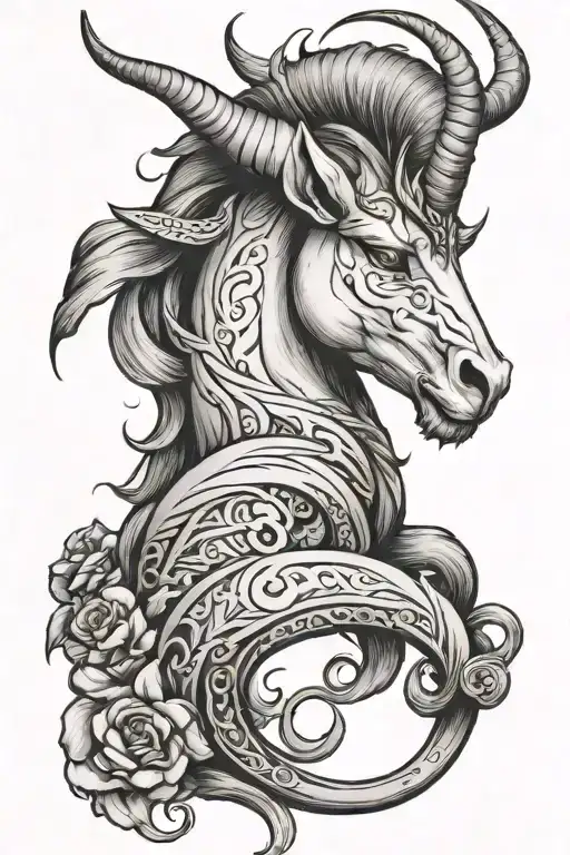Capricorn tattoo design idea