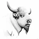 bison sketch tattoo design idea