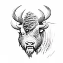 bison tattoo design idea