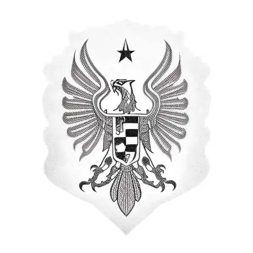 romanian and serbian flag combined  tattoo design idea