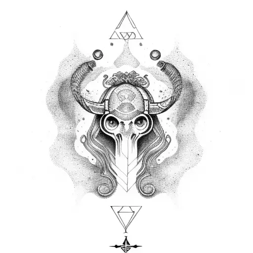 Aquarius taurus tattoo design idea