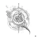 Aquarius taurus tattoo design idea