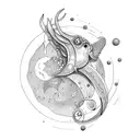 Aquarius taurus tattoo design idea