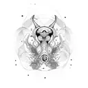 Aquarius taurus tattoo design idea