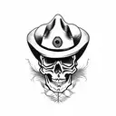skull with a hat in dracula suit tattoo design idea