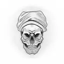 skull with hat tattoo design idea