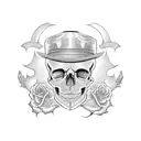 skull with hat tattoo design idea