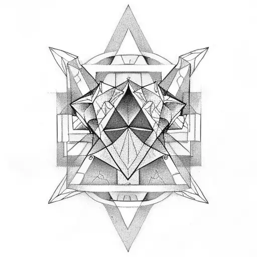 overlapping triangles tattoo design idea