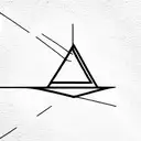 geometric overlapping triangle line tattoo design idea