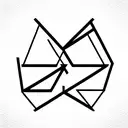 geometric overlapping triangle line tattoo design idea