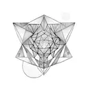 overlapping triangles long tattoo design idea