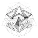 overlapping triangles long tattoo design idea