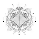 overlapping triangle narrow lines tattoo design idea