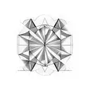 overlapping triangle narrow lines tattoo design idea