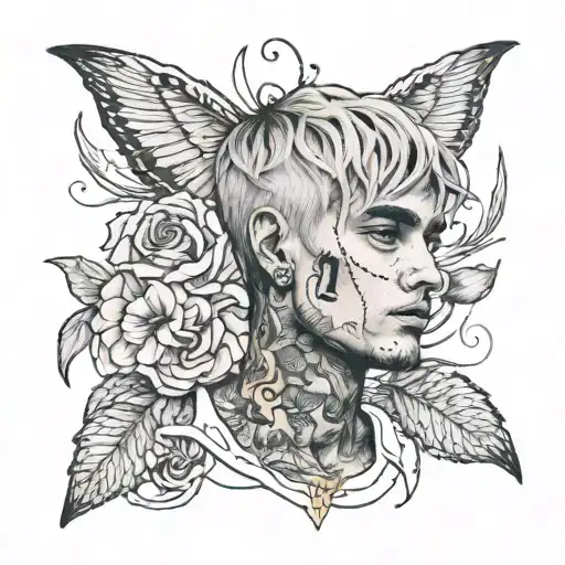 lil peep tattoo design idea