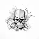 Skull, Raven, ghost band tattoo design idea