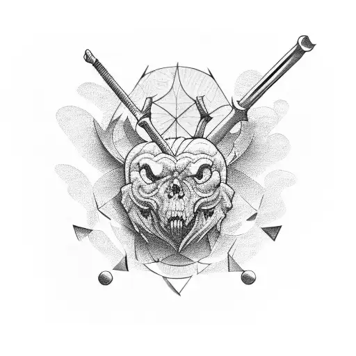 Intricate carpentry tools tattoo design idea