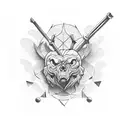 Intricate carpentry tools tattoo design idea