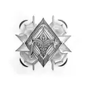 Intricate carpentry tools tattoo design idea