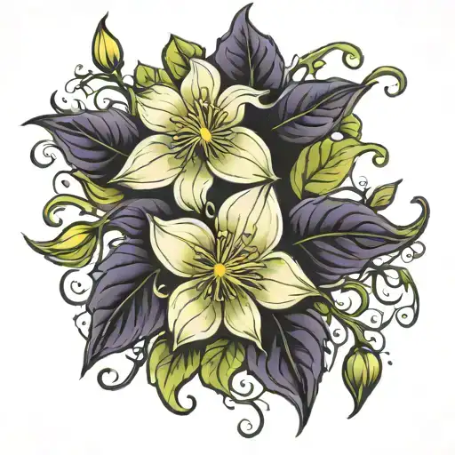 clematis tattoo vine tattoo design idea