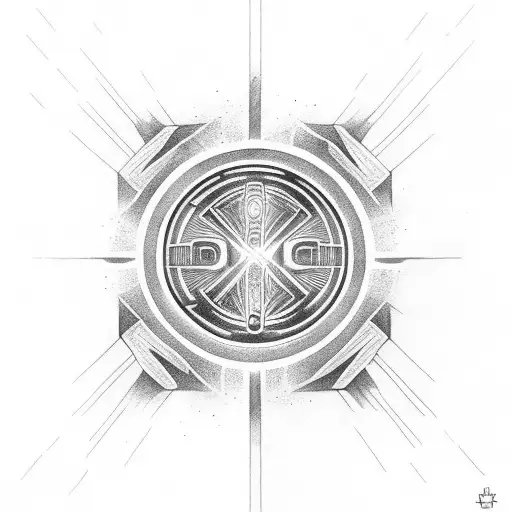 grey Jedi symbol with lightsaber in the middle tattoo design idea