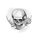 Realistic skull tattoo design idea