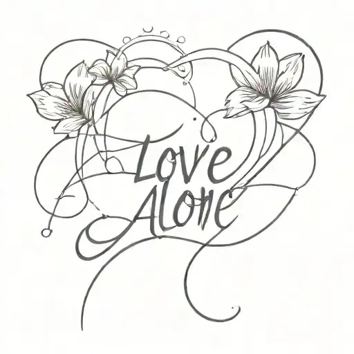 love alone tattoo design idea