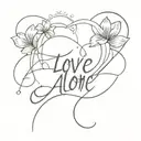 love alone tattoo design idea