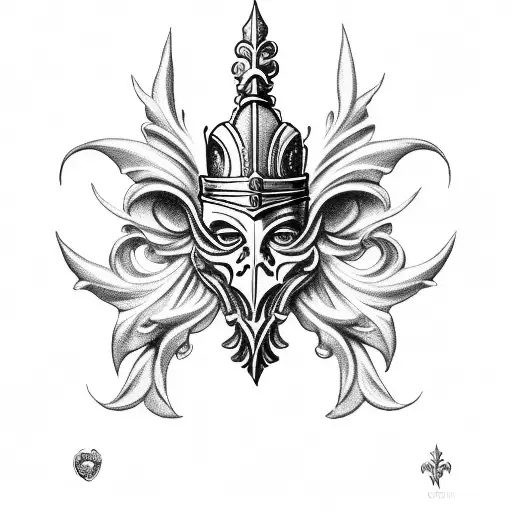 fleur-de-lis best friend theater mardi gras tattoo design idea