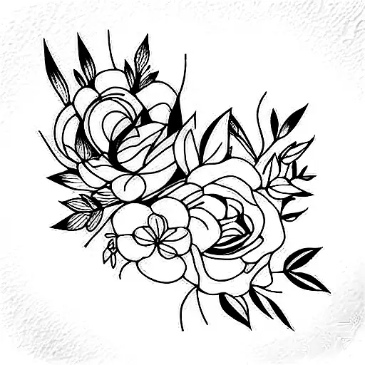 forest fire of flowers  tattoo design idea