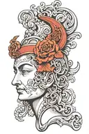 antique statue head tattoo design idea