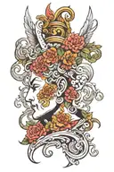 antique statue head tattoo design idea