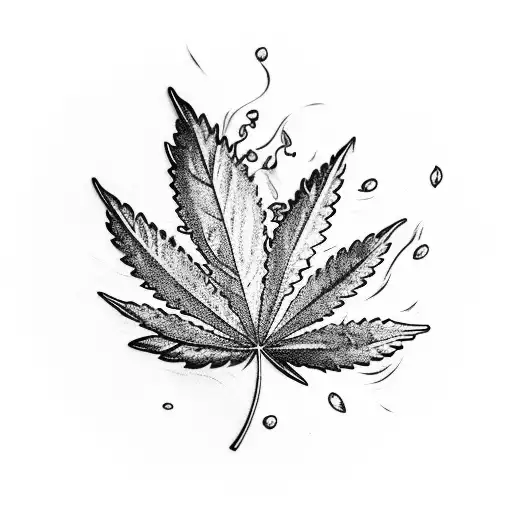 weed plant drawing tattoo