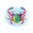 crab music sea tattoo design idea