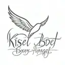 words "kissed by an Angel touched by the devil"  tattoo design idea