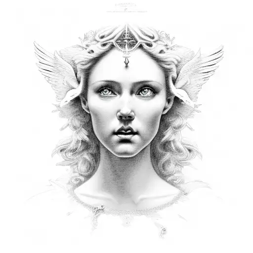 angels and doves tattoo design idea