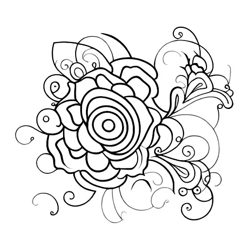 An elegant floral pattern inspired by Zouk dance movements tattoo design idea