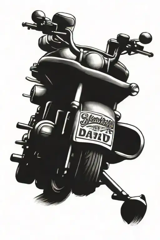 passed away dad streetbike tattoo design idea