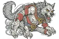 pirate werewolf tattoo design idea